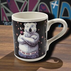 Vintage 1998 Coca-Cola Polar Bear Mug Gibson Coke 90s Collectible Marky Mark